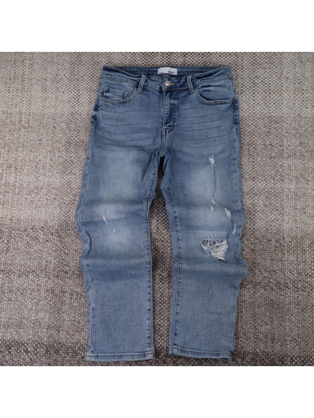 Vervet‎ Los Angeles Jeans 30 | Womens Blue Distressed Ripped Denim Crop Pants